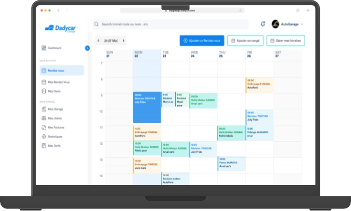 chronologie du garage - Gestion d'Atelier - Maintenance Optimisée