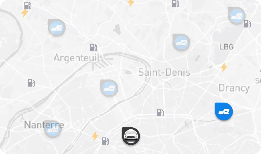 carte des garages - Partenaires de Maintenance - Réseau Optimisé